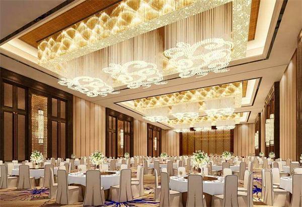 大型酒店宴會廳優質長方形水晶吊燈定制廠家供貨